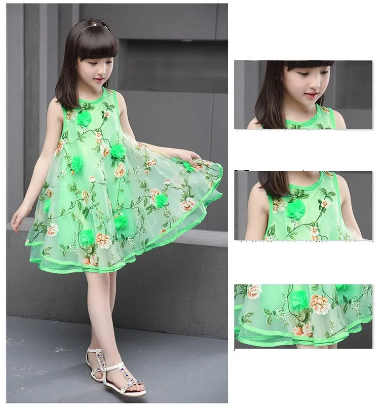 flowers organza big teenage little girls dresses summer 2016 yellow green sleeveless princess girl party dress kids sundress clothes 6 7 8 9 10 11 12 13 14 15 16 years big girls mini ball gown dress children clothing (11)