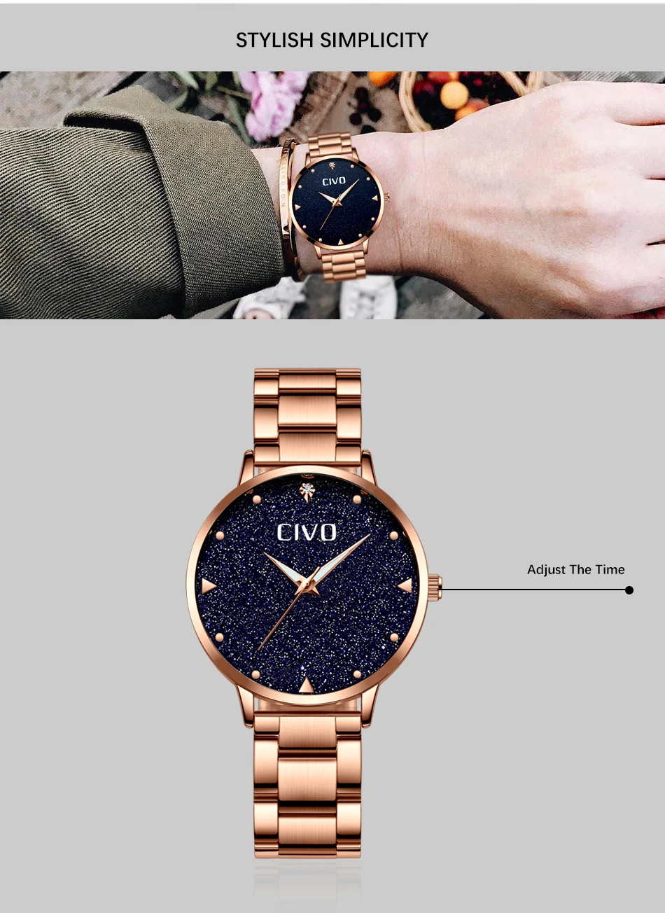 Чиво розовое золото часы Для женщин женские часы творческие часы Нержавеющая сталь Для женщин браслет часы Relogio Feminino Montre Femme