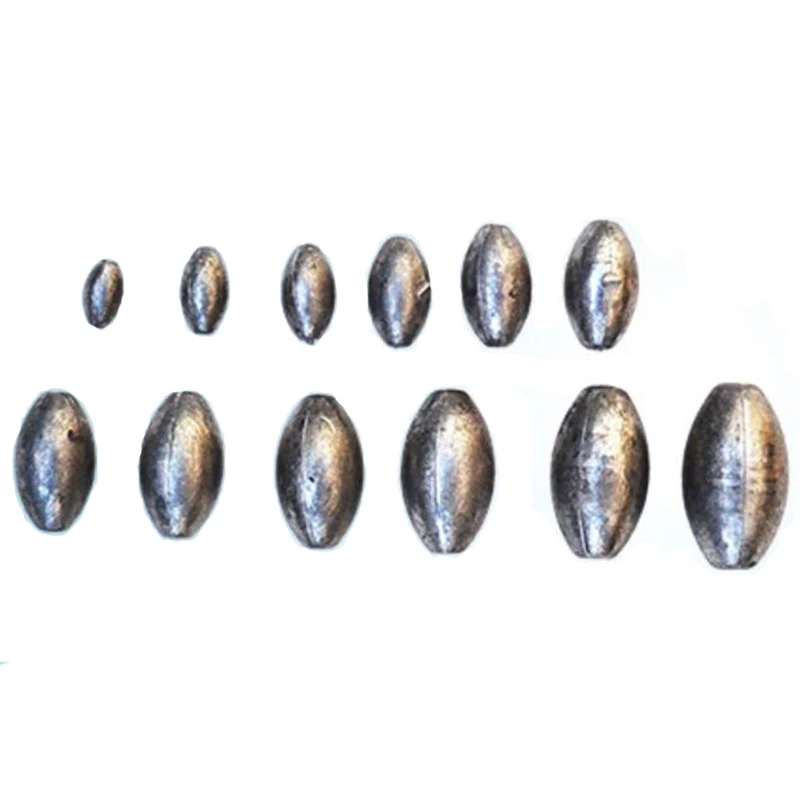 

New 5g-150g Weights Fishing Lead Olive Shaped Sinkers Weight Split Shot Saltwater Bass Lure Lead Sinker Fishing Lure Accessories