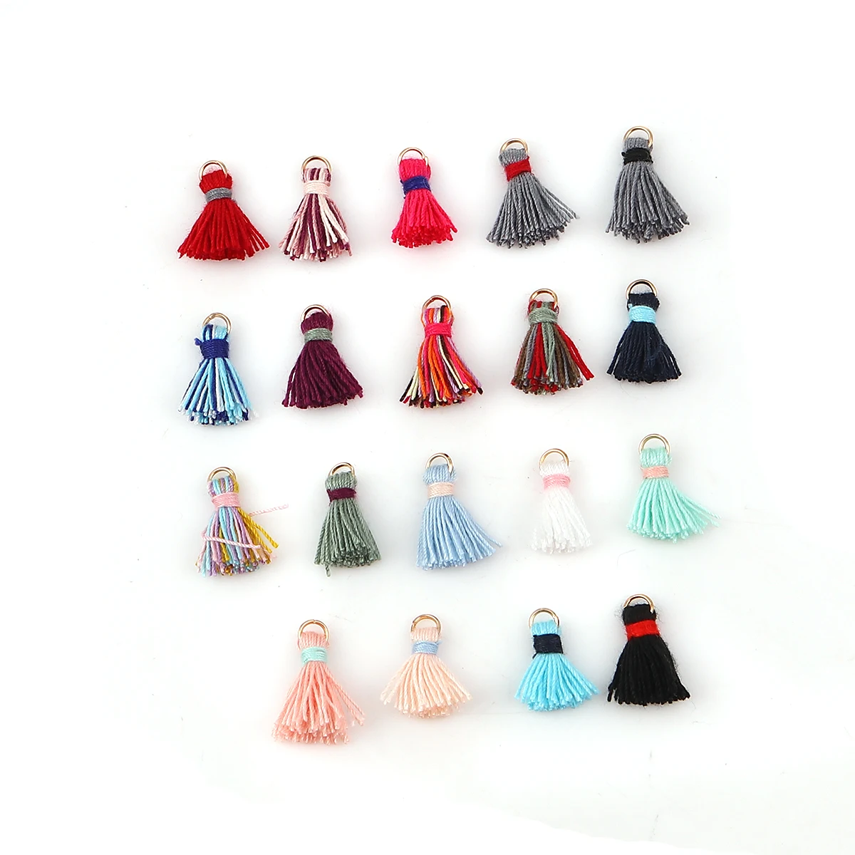 DoreenBeads модные хлопковые шармы с кисточками золотого светло зеленого цвета
