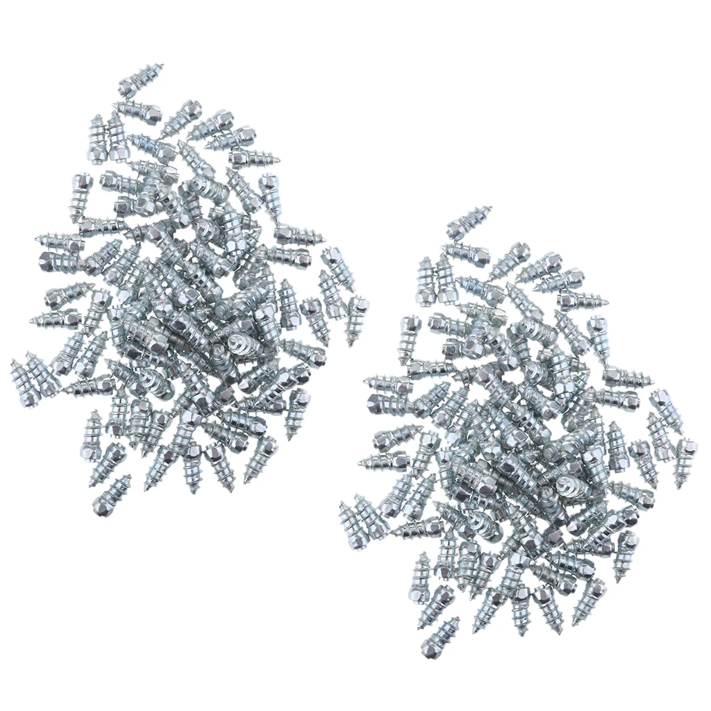New 200pcs Durable Wheel Tyres 15mm Tire Snow Chains Spikes Non-slip Studs Wheel Tire Protector Studs Screw
