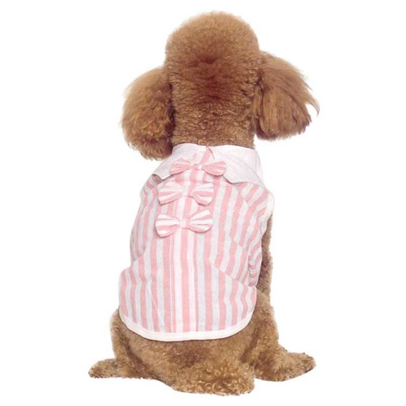 Маленькая кошка собака одежда для домашних животных собака кошка мода полосатая рубашка платье собака бабочка декоративная одежда костюм Z
