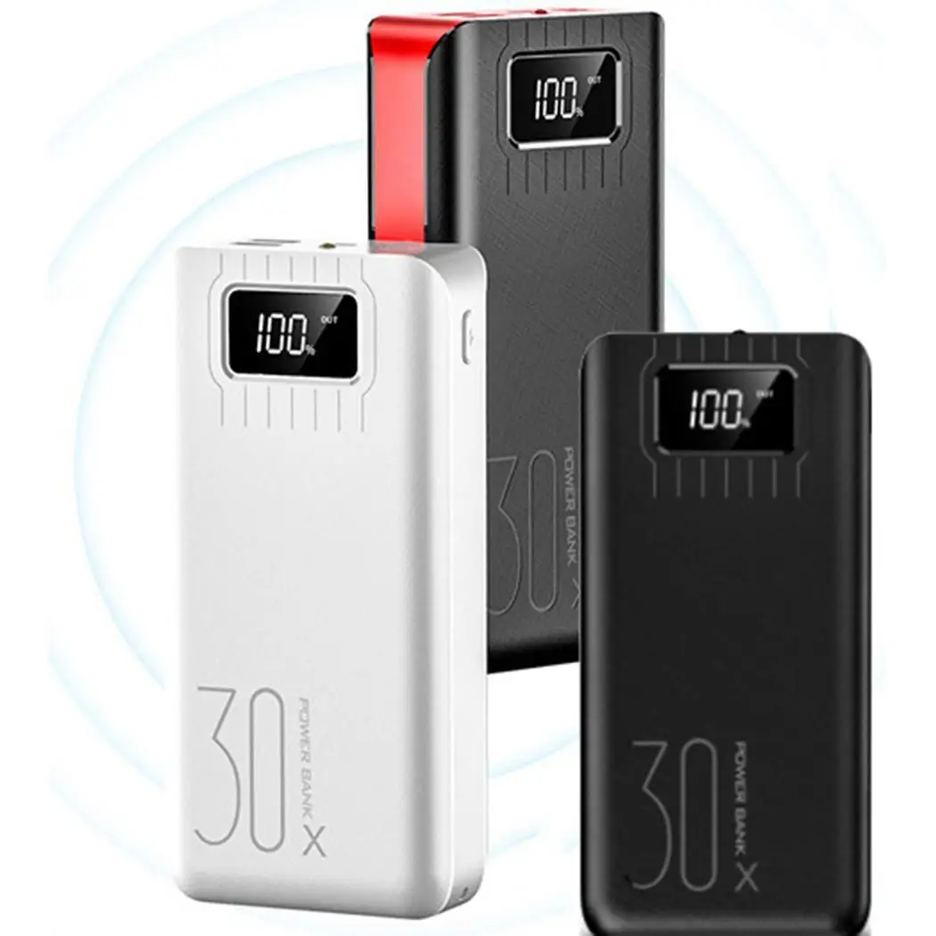 

3 USB Port Power Bank Phone powerbank 30000mAh Large DC5V2A Capacity Home, Casual Portable Charger Micro