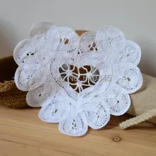 Хлопок ручной работы в форме сердца Battenburg Кружевная салфетка, коврик 20 шт./лот 11 см крючком аппликация