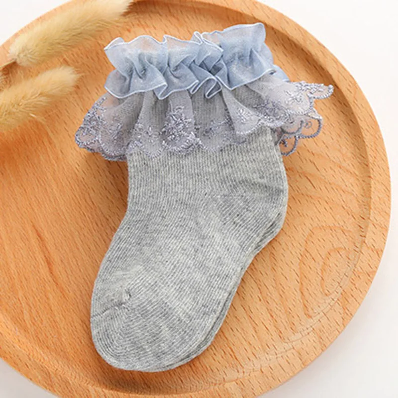 Носки для новорожденных; кружевные носки с бантом для маленьких девочек; нескользящие носки-тапочки для малышей; Sokken Meia Infantil; кружевные носки принцессы
