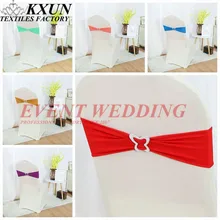 25 шт. в партии, лента из лайкры, подвязка из спандекса для стула, галстук-бабочка с пряжкой-бабочкой для украшения крышки стула