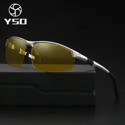 YSO очки ночного видения для мужчин алюминия и магния рамки поляризационные ночное видение очки для вождения автомобиля с антибликовым