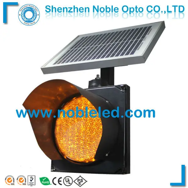 200mm solar powered amber traffic flashing warning LED traffic lightin