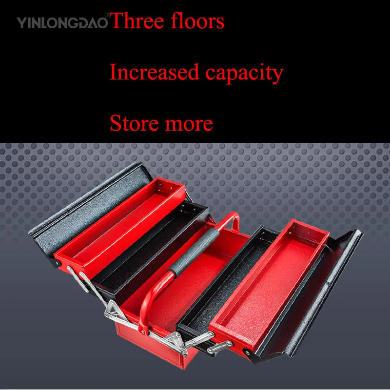 

Multi-Function Hardware Toolbox Large Three-layer Iron Portable Car Iron Box Multi-function Combination Repair Folding Medium