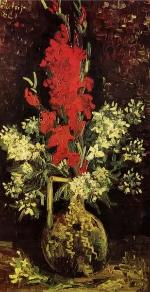 

Nice flowers art Van Gogh Vase with Gladioli and Carnations decorative wall pictures for living room No Frame