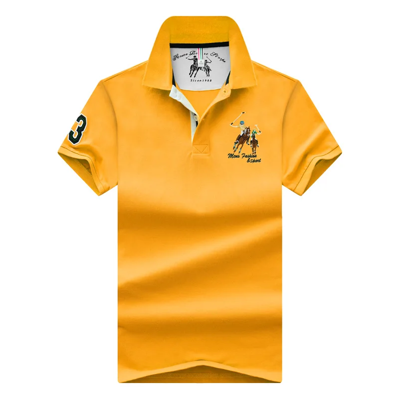 

High Quality Tops Men Polo shirts Business brands Polo Shirts Digital printing Pure color lapel men short sleeves polo shirt