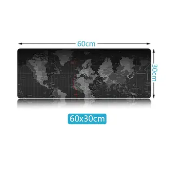 

Cool Mouse Pad New Stylish Black Long Mousepad Keyboard Desk Mat Game Rubber Surface World Map Office Mouse-Pad Anti-slip