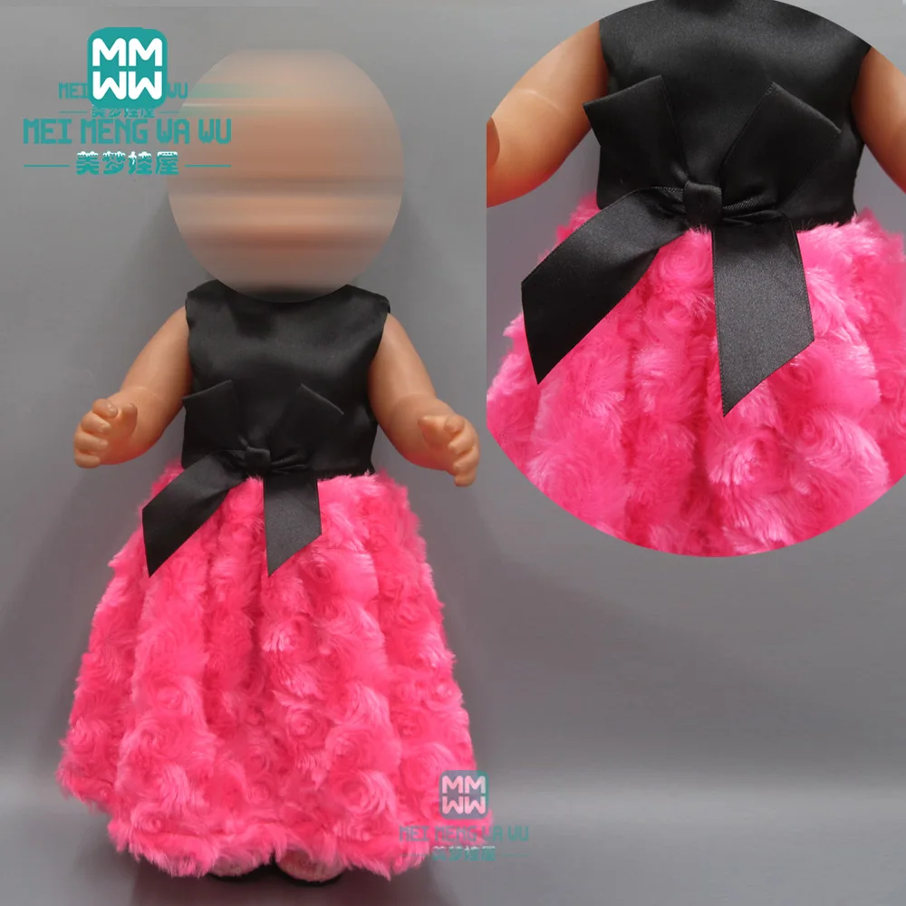 

Baby clothes for doll fit 43 cm new born dolls accessories and American doll clothes rose dress princess dress