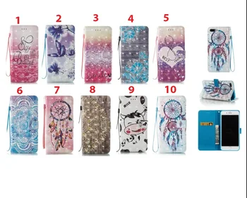 

100pcs/lot free shipping 3D painting flower Wallet Stand Leather+TPU Case Cover For Samsung S9/S9 PLUS/A3 2017/A5 2017/Note 8