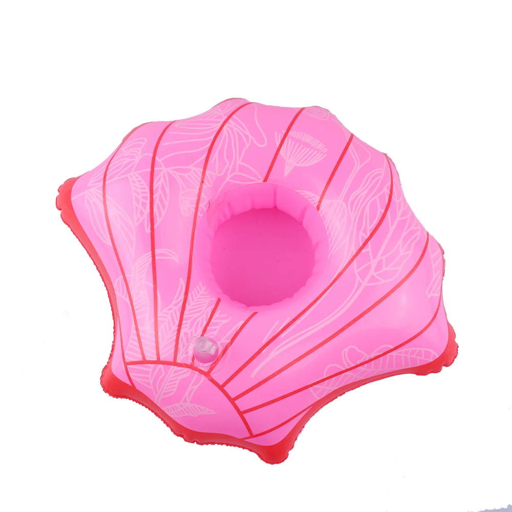 Надувной поплавок, держатель для напитков, краб, Пончик, фламинго, бассейн, плавающая вода, игрушки, подстаканник, плавательный круг, бассейн, вечерние, надувная яхта - Цвет: Pink shell