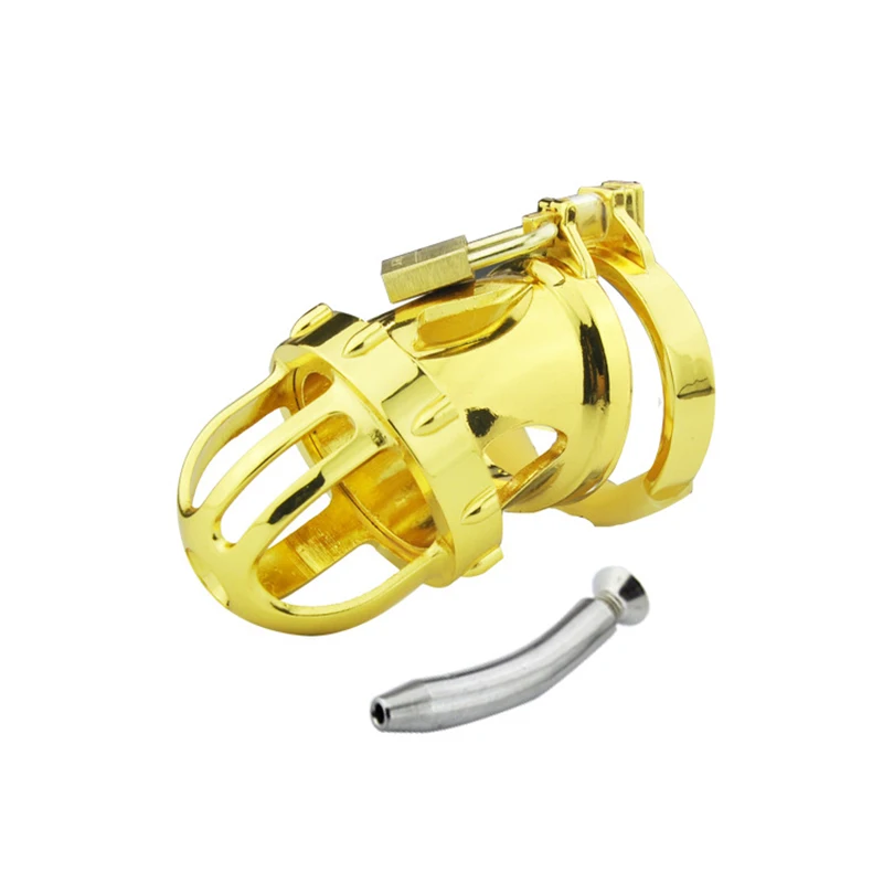 Chaste Bird Gold Kinger Мужской Целомудрие устройство целомудрие клетка золотое покрытие