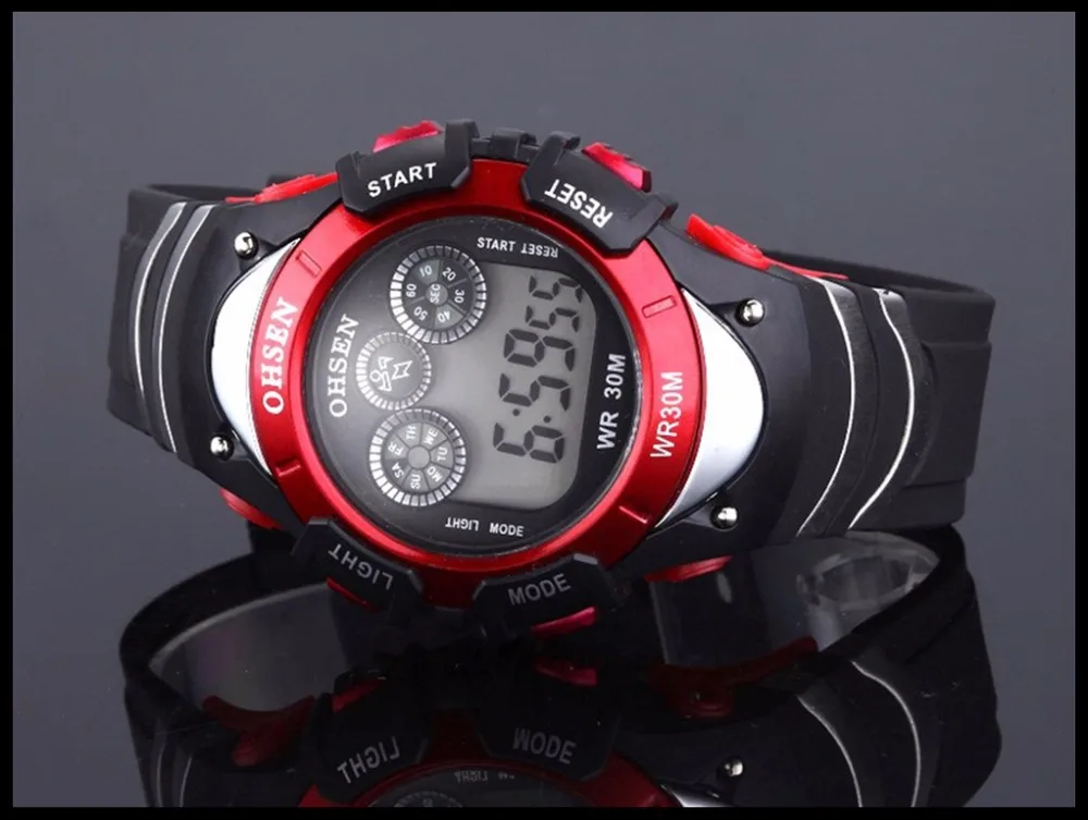 New Fashion Ohsen 0815 Quartz Kids Watches Boys Girl Xmas Gift Alarm Clock Sport Digital Watch LED Colorful Backlight Relojes (20)