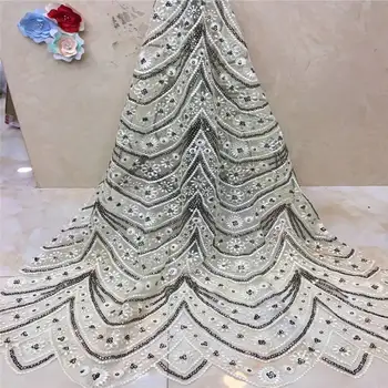 

African French Lace with sequins,Big French lace,African Lace fabric,embroidery lace,5y/ LOT M15581