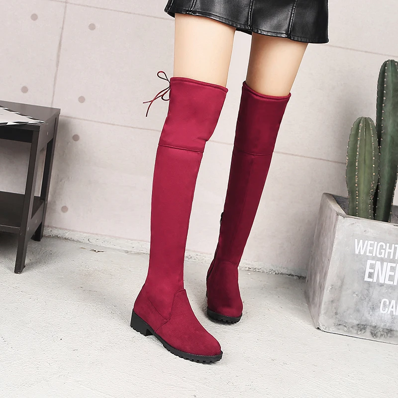 Faux Suede Slim Boots Sexy over the knee high women fashion winter thigh high boots shoes woman 33 35 37 38 39 42 43 45 46