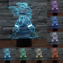 7 color Creative Teenage Mutant Ninja Turtles Acrylic 3D Lamp Nightlights USB touch lamp Kid Room Cartoon Deco Light IY803443