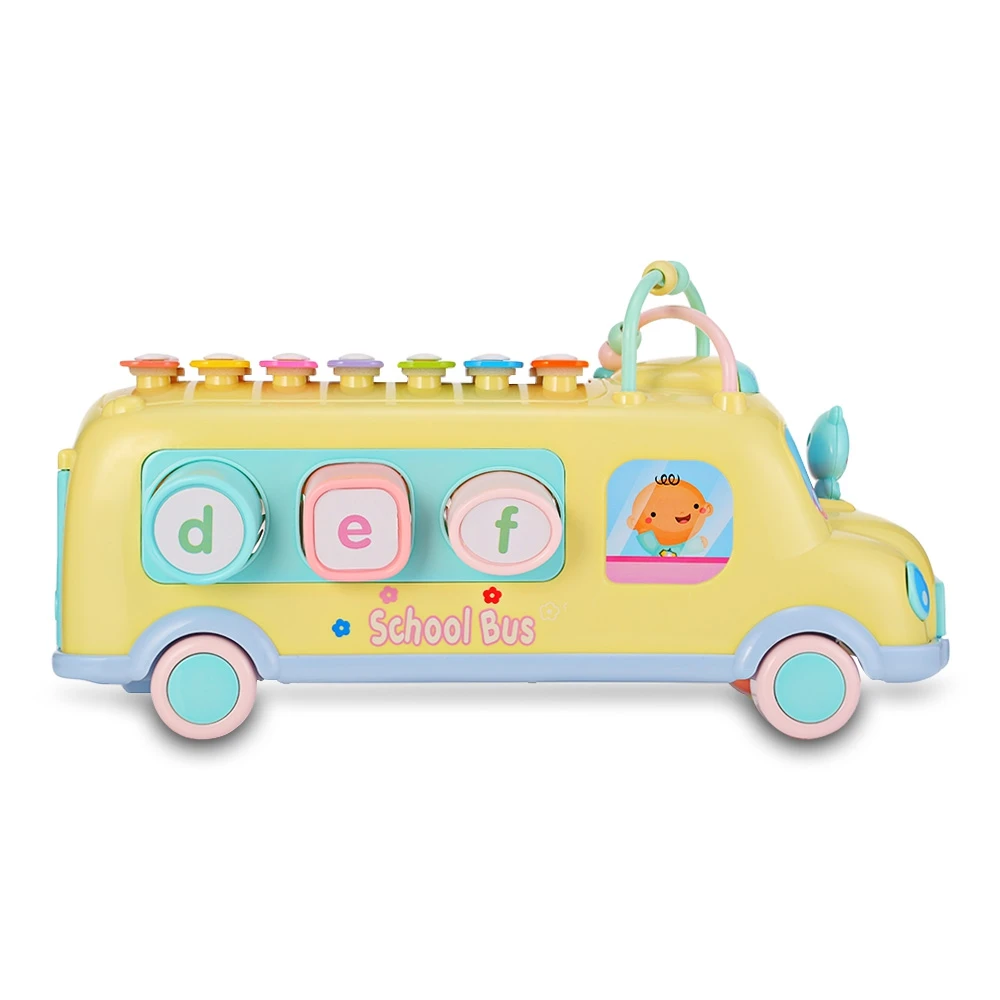 Baby Musical Toy Percussion Kid Music Instrument School Bus Toys Piano Matching Blocks kid Early Learning Educational Fun Toy (18)