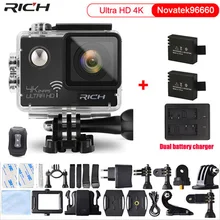 Original Sport Camera NT96660 4K 24fps ULTRA HD 16MP WiFi 30M Waterproof Action camera Extra 2pcs