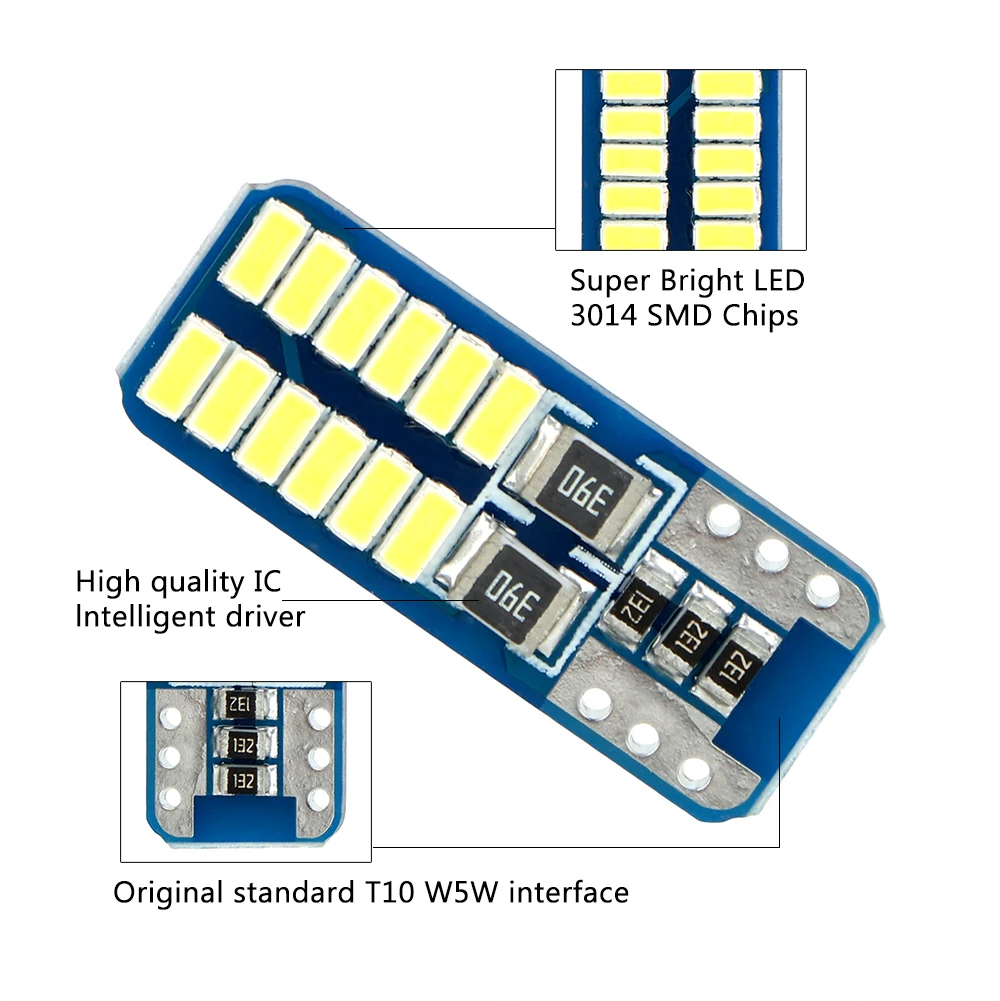 T10 3014 24SMD сигнальные лампы белый/кристально синий автомобильный габаритный