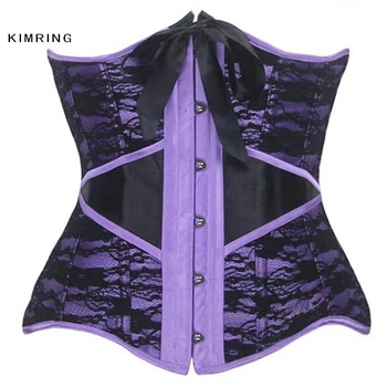 

Kimring Woman Waist Cincher Corselet Gothic Steel Boned Underbust Corset Body Shaper Corsets and Bustiers