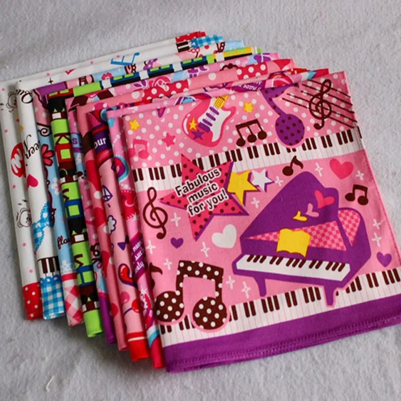 Children's handkerchief Cotton 100% pocket towel handcuffs child Handkerchiefs 5Pcs/Lot 42CM