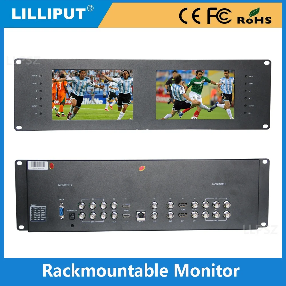 

Lilliput RM-7028S 3RU Rack Monitors With dual 7" IPS screens, viewing HDMI, SD,HD and 3G-SDI video on 3RU rack monitor
