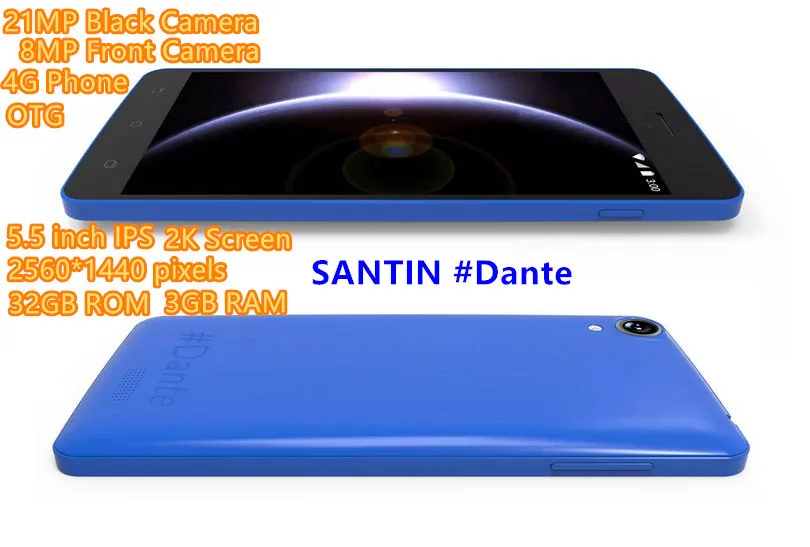 SANTIN# Dante 21MP 2560*1440p 5," 2 K Full HD экран 3 ГБ ОЗУ 32 Гб ПЗУ 4G LTE Helio X10 MTK6795 восьмиядерный смартфон мобильный телефон