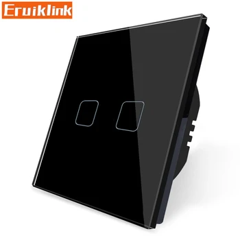 

EU/UK Standard Wall Light Switch,1/2/3 Gang 1 Way Crystal Glass Panel 220V Touch Switch Can't be remote controlled