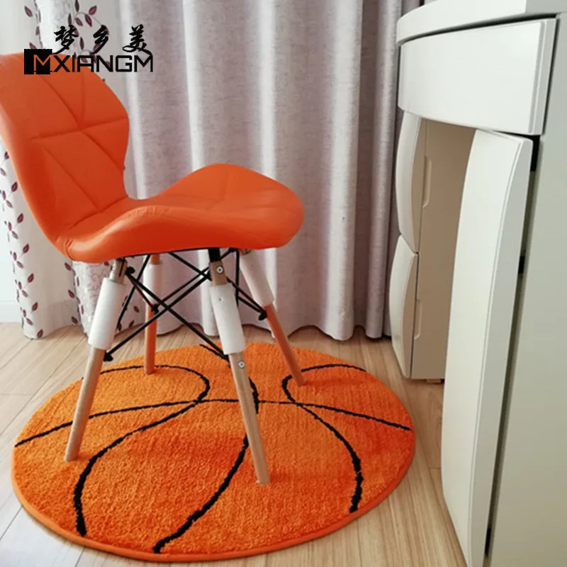 

3D Polyester Anti slip Ball Round Fluffy Carpet Computer Chair Pad Football Basketball Living Room Mat Children Bedroom Rugs