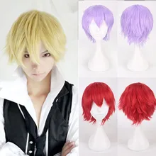 SALE Unisex Fashion Multi Color Short Straight Hair Wig Anime Party Cosplay Full sell Wigs 35cm High Temperature Fiber Gift SALE Unisex Fashion Multi Color Short Straight Hair Wig Anime Party Cosplay Full sell Wigs 35cm High Temperature Fiber Gift
