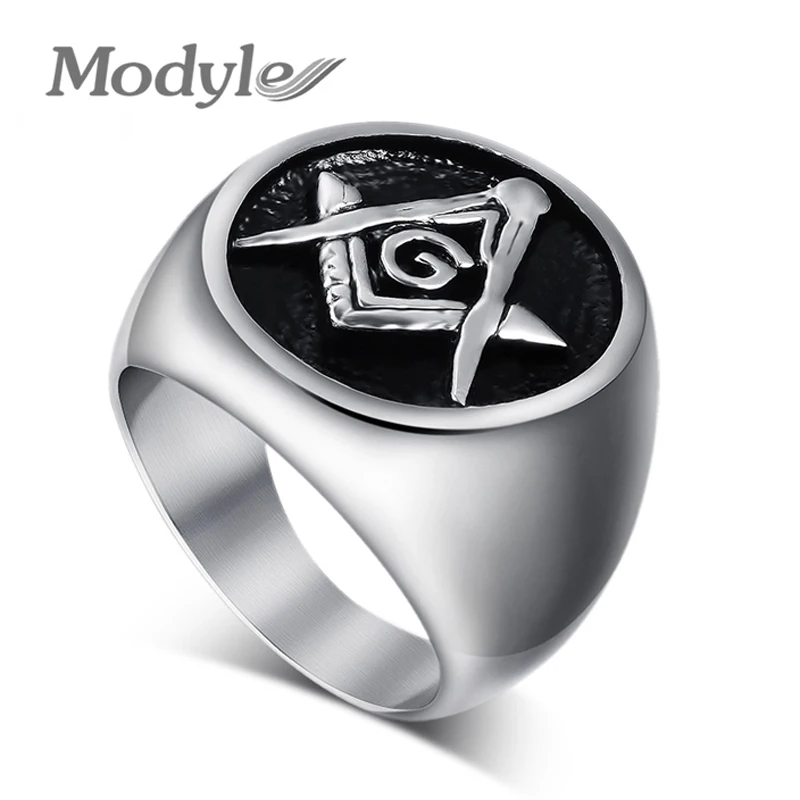 

Modyle 316L Stainless Steel Masonic Ring for Men Master Masonic Signet Ring Free Mason Ring Jewelry