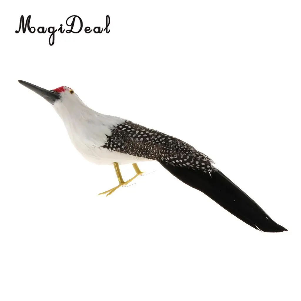 Realistic Artificial Animal Feather Garden Figure Woodpecker Bird Model Home Park Garden Tree Ornament Decor