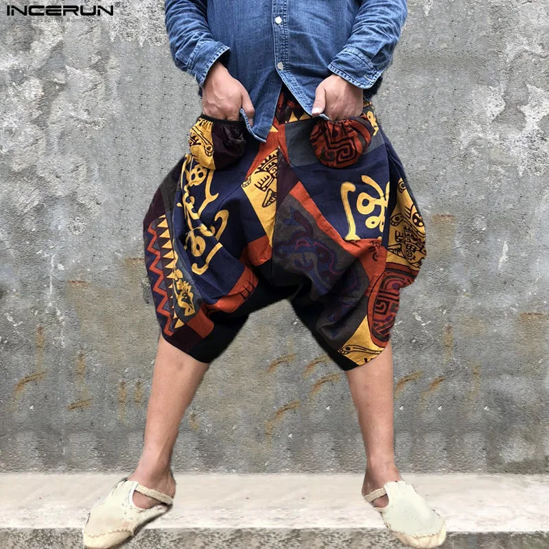 INCERUN Nepal Style Hiphop Harem Pants Men Cross Pants