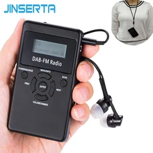 JINSERTA портативный DAB+/FM RDS радио карманный цифровой DAB радиоприемник с перезаряжаемой батареей и наушниками