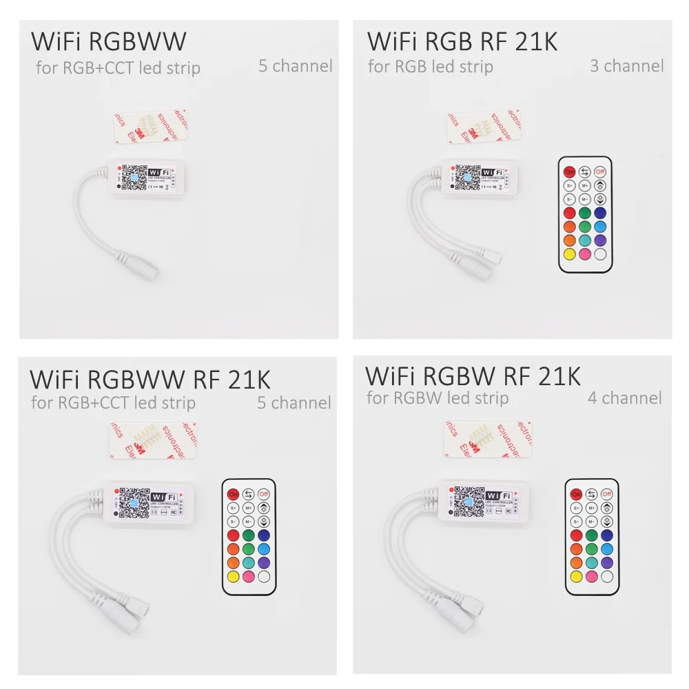 Беспроводной wifi светодиодный контроллер RGB DC5-24V Bluetooth RGBW IR/RF пульт дистанционного управления Google Home Mini для светодиодной ленты контроллер rgbww