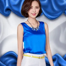 Новинка Лето Мода Стиль v-образным вырезом шифон женский летний жилет сплошной Повседневный Camis женские Майки Женские топы