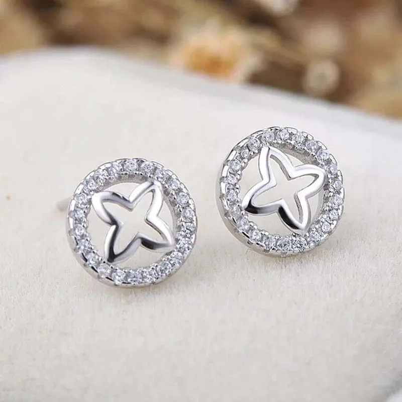 

Wholesale 925 sterling silver lucky wheel korean earrings in stud earrings diy silver 925 fashion jewelry for women girl 2019