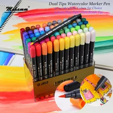 STA 12/24/36/48/80 Цвета Двойные наконечники акварель кисти маркер для белой доски, набор с тонко пишущие наконечник для раскраски Рисунок подсветка