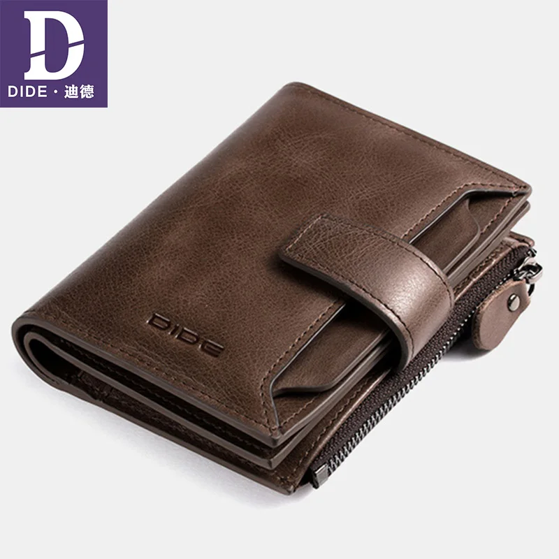 DIDE Genuine Leather Men's Purses Wallets Male Wallet Brand Vintage...