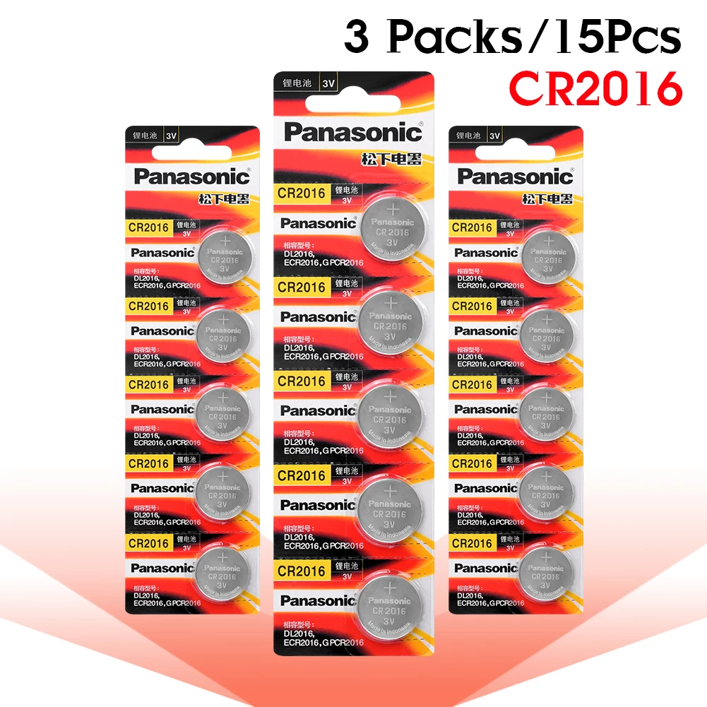 

15 X original brand new battery for PANASONIC cr2016 3v button cell coin batteries for watch computer cr 2016 For Toys