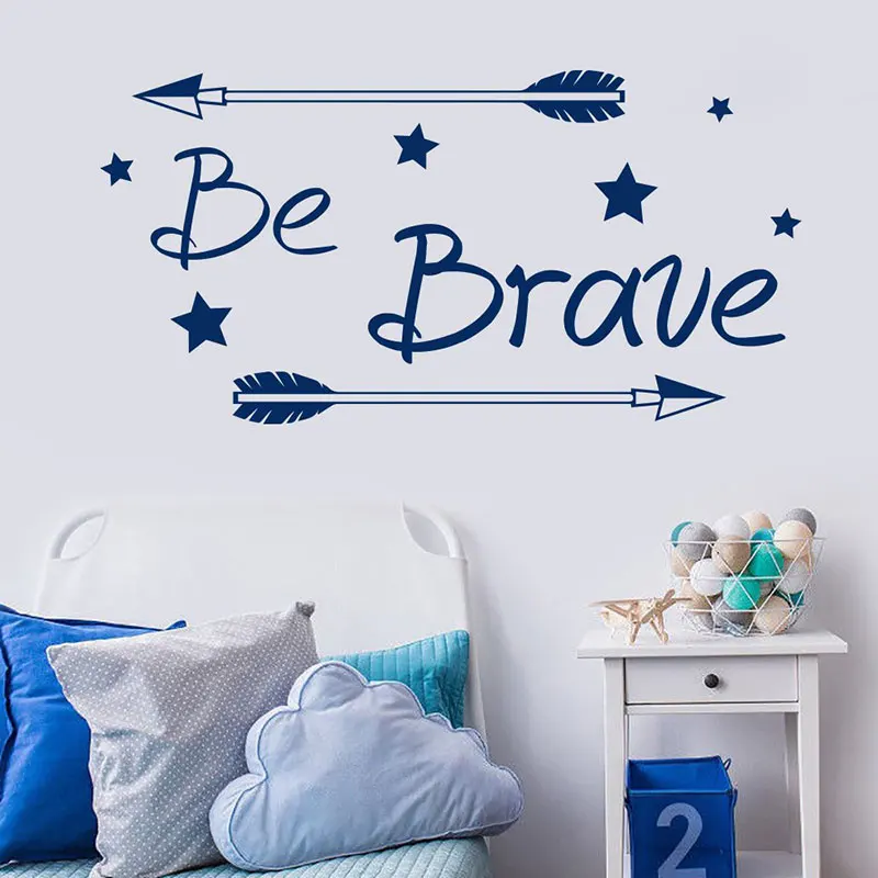 

Be Brave Arrow Art Wall Sticker Boho Nursery Decor Kids Boys Room Cute Decals Removable Star Murals Cartoon BO50