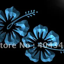 LB757-цветок гибискуса Гавайи пивной бар светодиодный неоновый свет знак