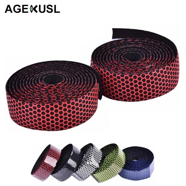 Cheap AGEKUSL Silicone Bike Bar Bicycle Handlebar Tape Anti-slip Shockproof Cycling Road Bicycle Race Bike Handlebar Tape