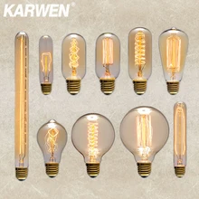 KARWEN винтажная лампа Эдисона E27 ретро лампа 220 В 40 Вт Ampoule лампа накаливания A19 ST64 T45 G80 G95 для домашнего декора креативные лампы