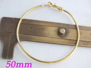 

Free shipping !! Z-4902 wholesale 100pcs Gold Tone metal earring hooks 50mm Earrings Hoops