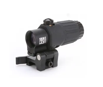 

SPINA OPTICS 33 Airsoft 3X Magnifier with Switch to Side Quick Detachable QD Mount for hunting black sand and red color